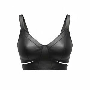ZARA Faux Leather Women's Bralette with Cutouts Size Small